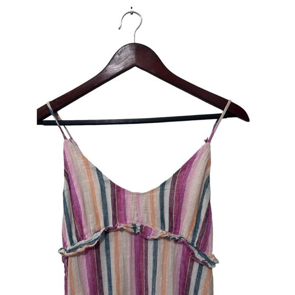 Rails Martina Avila Multicolored Stripe Magenta Mini Dress Size XS Linen Rayon - Picture 4 of 11